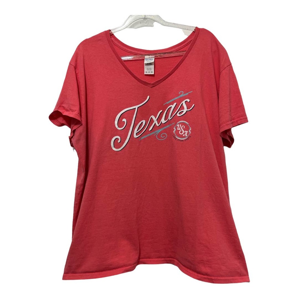 Gildan Graphic "Texas" Tee Shirt Size 2xl, Coral